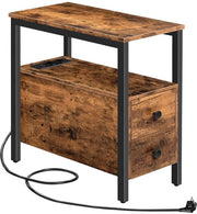 Tavolo di carico - Stazione di ricarica - Con 2 ingressi di carica - Colore scuro - Porta USB e prese elettriche - Ideale per spazi piccoli - Stabile e robusto