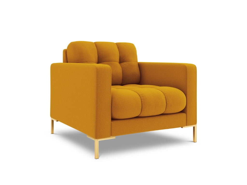 Cosmopolitan Design - Poltrona "Bali" in tessuto strutturato giallo 