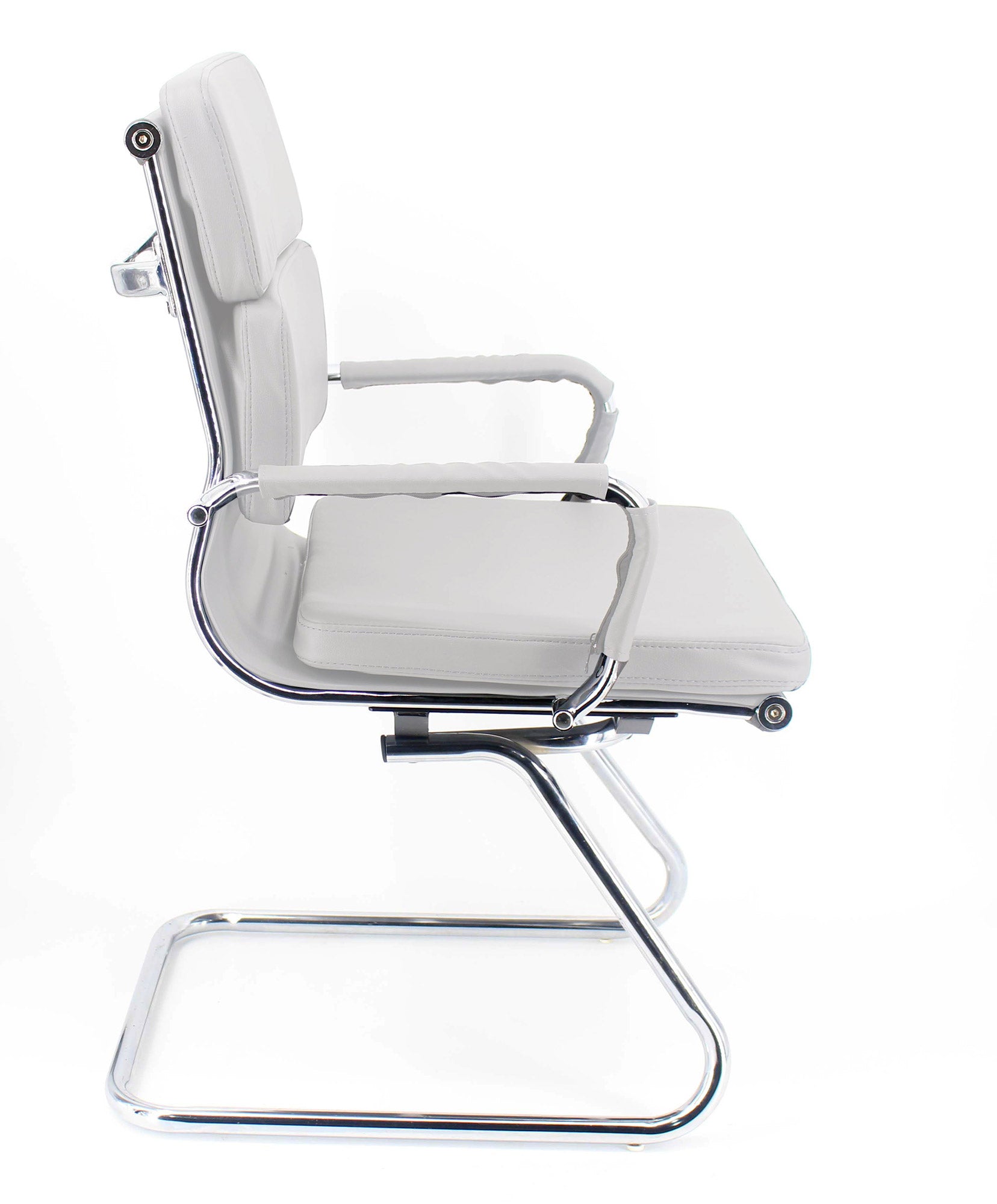 Sedia Poltrona Attesa da Ufficio in Similpelle Mito Bianca