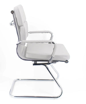 Sedia Poltrona Attesa da Ufficio in Similpelle Mito Bianca