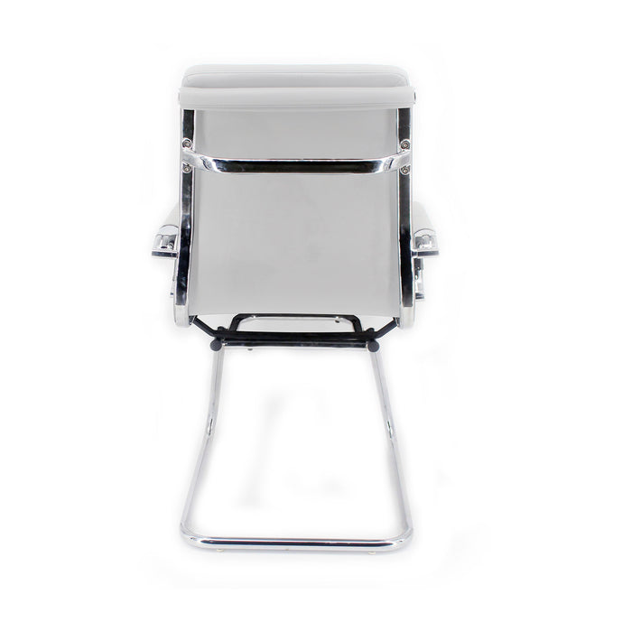 Sedia Poltrona Attesa da Ufficio in Similpelle Mito Bianca