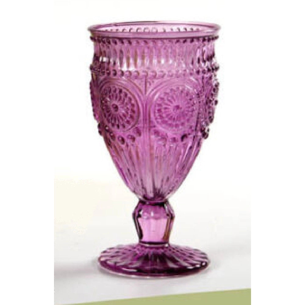 Trade Shop - Calice Vino Bicchiere Cocktail Acqua Drink Colori Assortiti 14cm In Vetro 628023 -