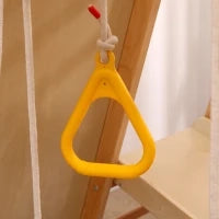 Struttura da arrampicata multifunzionale 7-in-1, altalena, scala da arrampicata, scivolo, rete, pietre da arrampicata, anelli, casetta tenda, 134×120×120 cm, Naturale