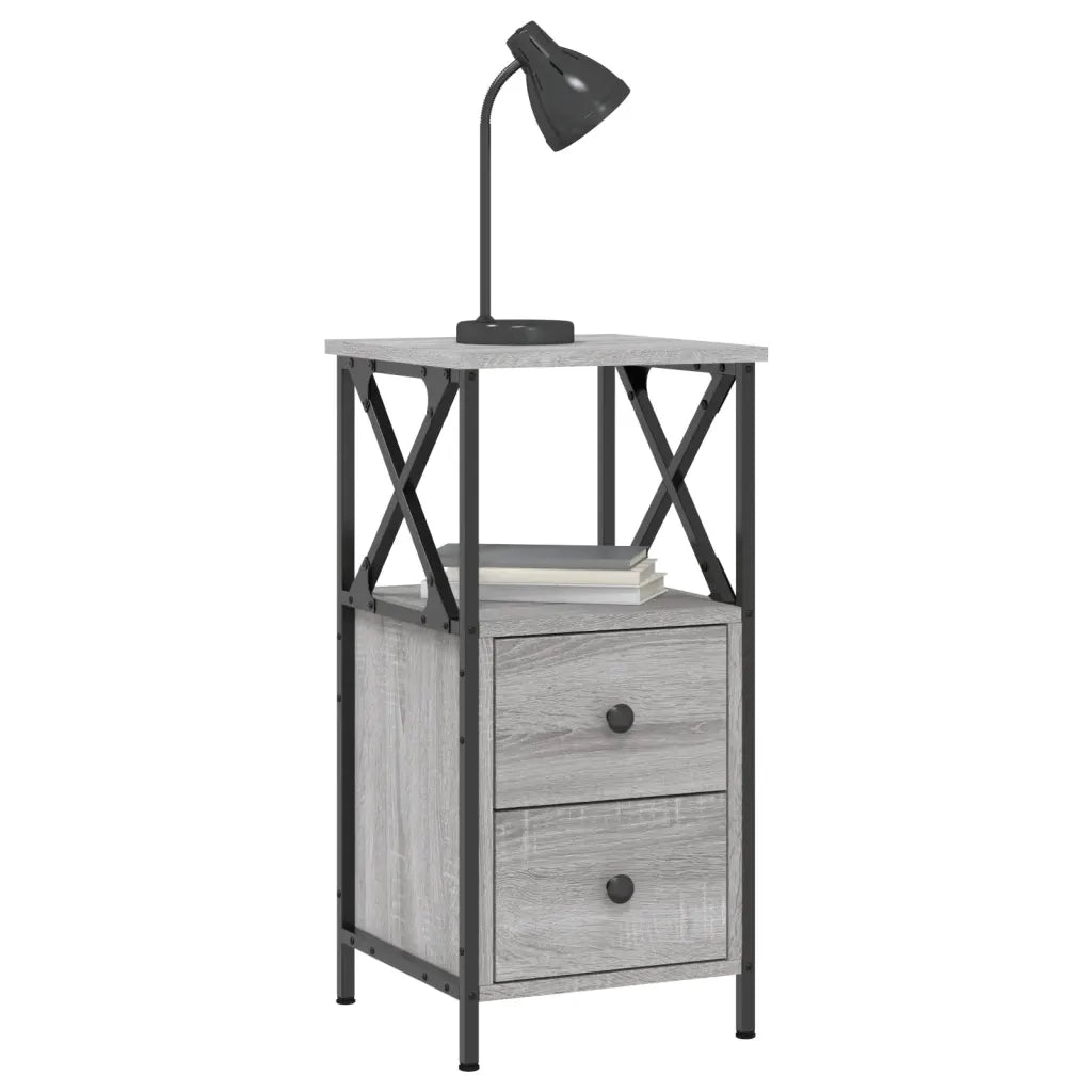 Comodino | Armadio da Notte | Mobiletto da notte Grigio Sonoma 34x35,5x70 cm in Legno Multistrato