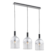 Lampadario moderno cromato lineare Vento 3 luci E27 Alfa