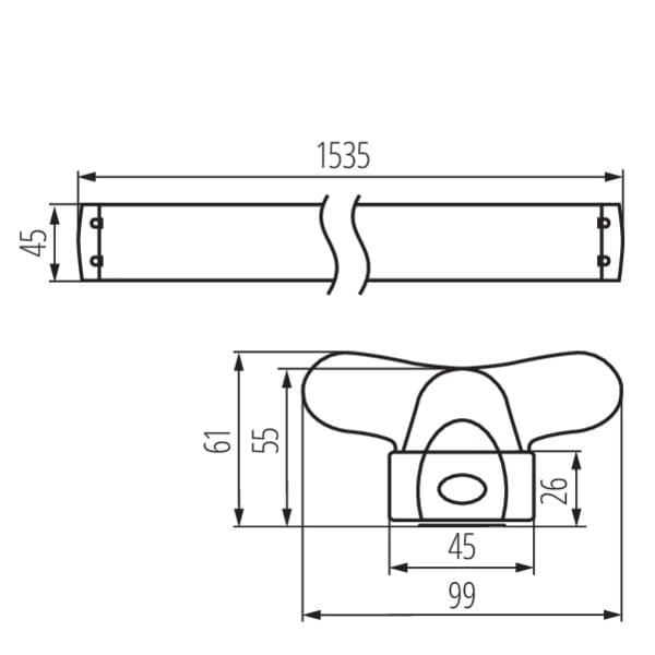 Plafoniera industriale Kanlux ALDO LED 2xT8 150cm bianca