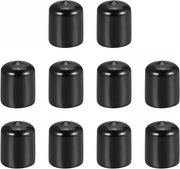Set di 10 cappucci in gomma neri per viti da 20 mm, mobili e tubi