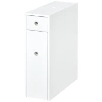 Mobiletto Armadietto con Cassetti Scorrevoli Moderno da Bagno, MDF, 17x48x58cm, Bianco