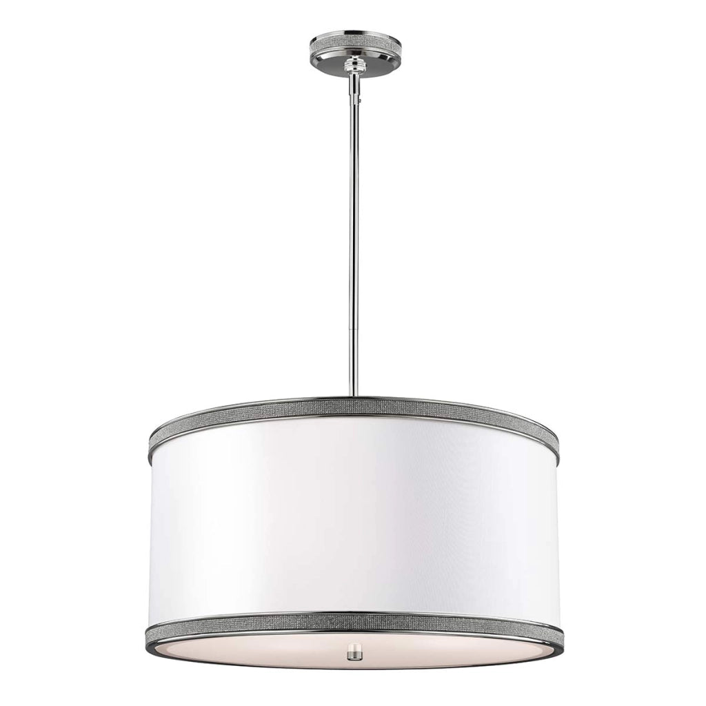 Lampada a sospensione Feiss Pave nichel 3xE27 Ø50,8