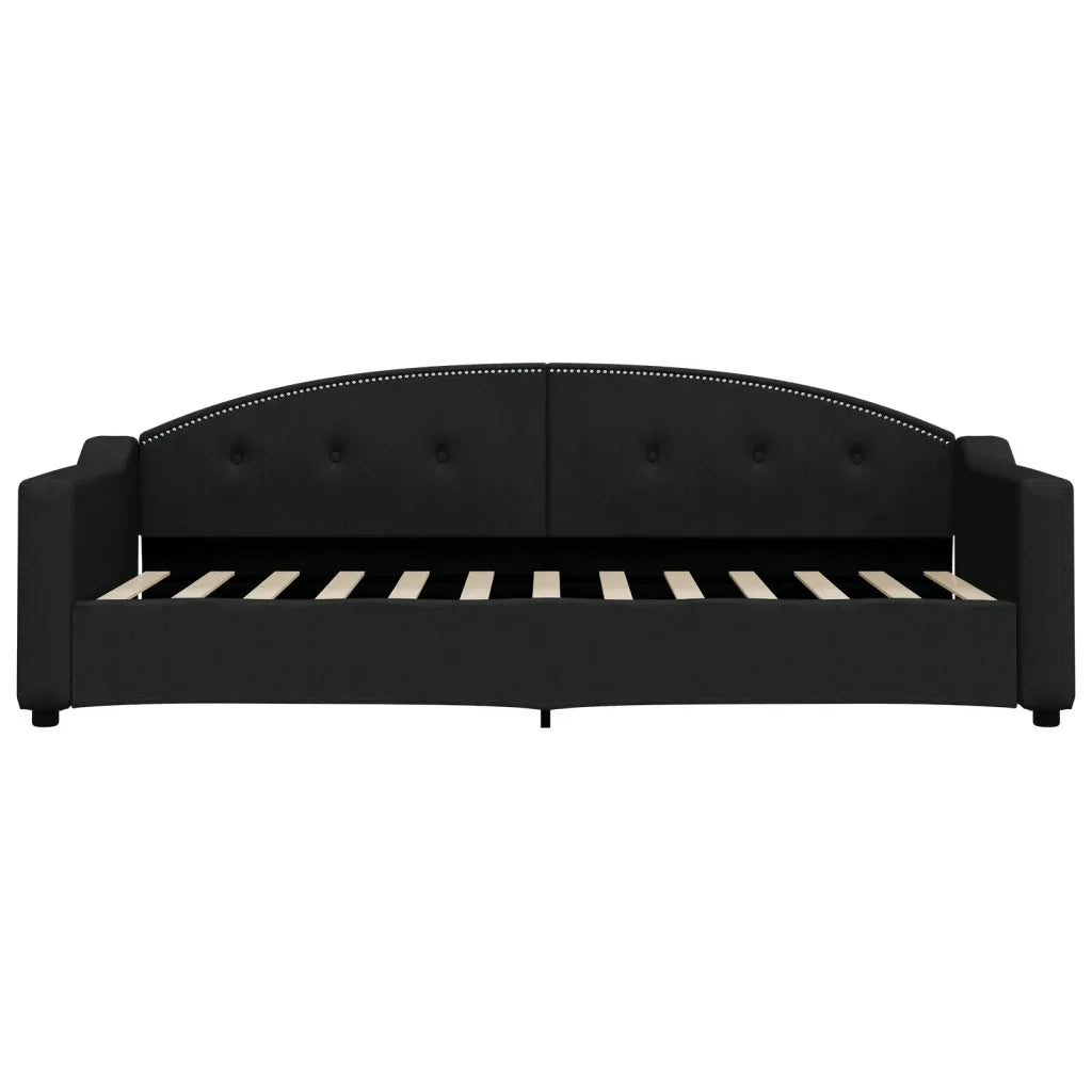 Divano Letto Estraibile con Cassetti Nero 80x200 cm in Tessuto 3197563