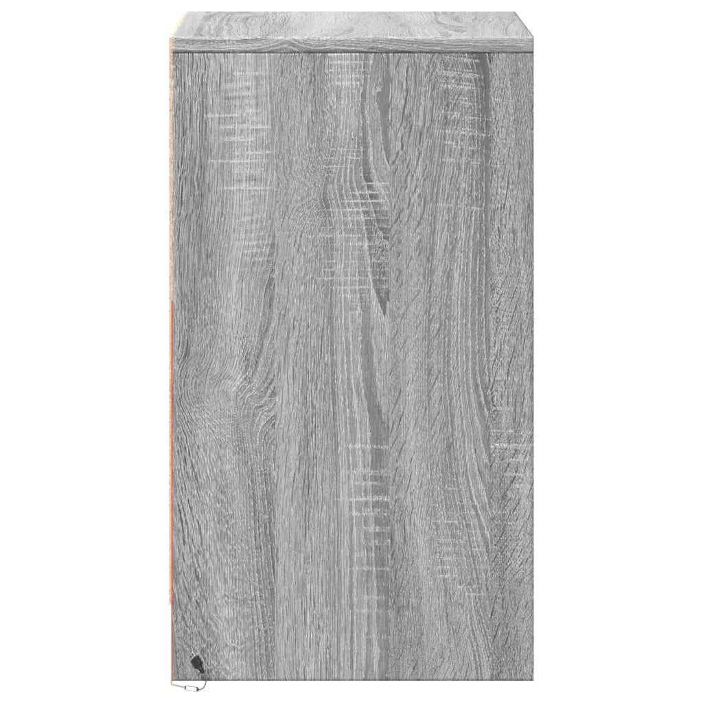 Comodini con Luci LED 2pz Grigio Sonoma in Legno Multistrato 852009