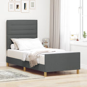Struttura del Letto Grigio Scuro 100x200 cm Tessuto