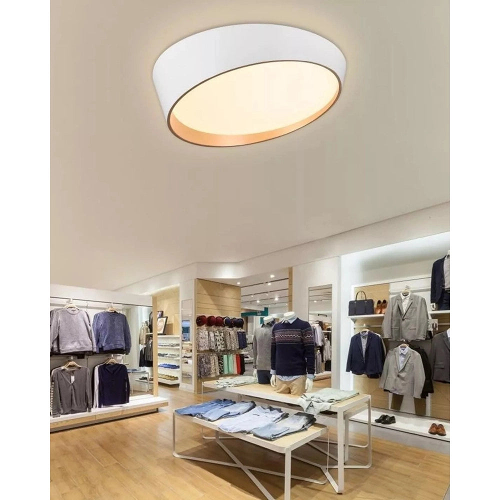 Trade Shop - Plafoniera Led 68w Bianco Oro Lampadario Soffitto Tondo Irregolare Luce Naturale 32781 -