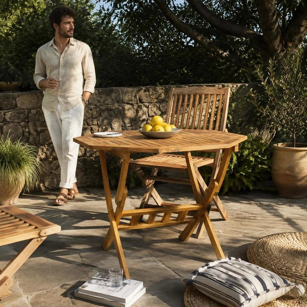 Folding Garden Table 90x75 Cm Solid Acacia Wood