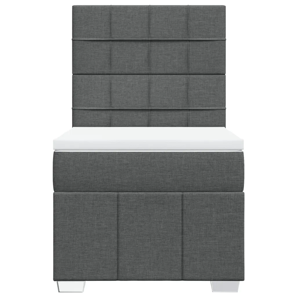 Giroletto a Molle con Materasso Grigio Scuro 80x200 cm Tessuto