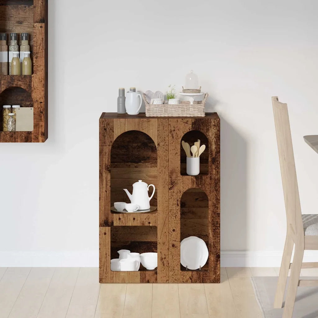 Credenza | Madia | Buffet da pranzo | Armadio da pranzo Legno vecchio 59 x 35 x 80.5 cm Legno multistrato