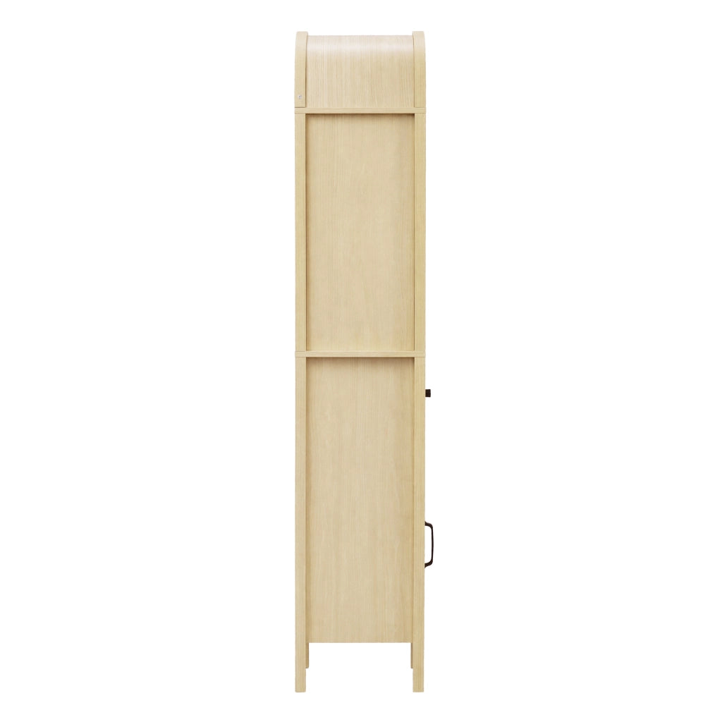 Mobile da bagno con 1 anta; cassetto e LED; per bagno; in MDF; 40x30x163 cm; naturale