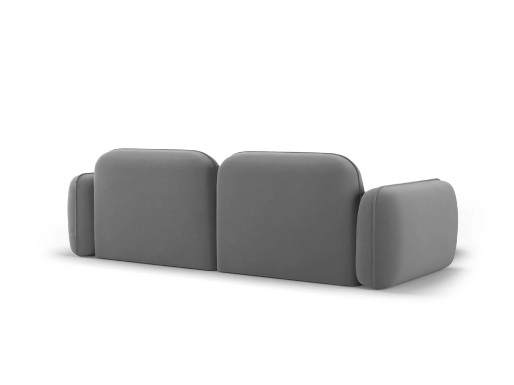 Cosmopolitan Design - Divano angolare modulare sinistro "Sydney" 3 posti in velluto grigio chiaro 