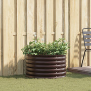 Letto da Giardino Rialzato Marrone 80x80x44 cm in Acciaio Galvanizzato