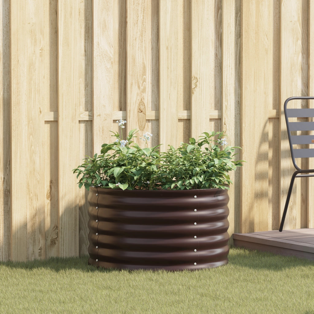 Letto da Giardino Rialzato Marrone 80x80x44 cm in Acciaio Galvanizzato
