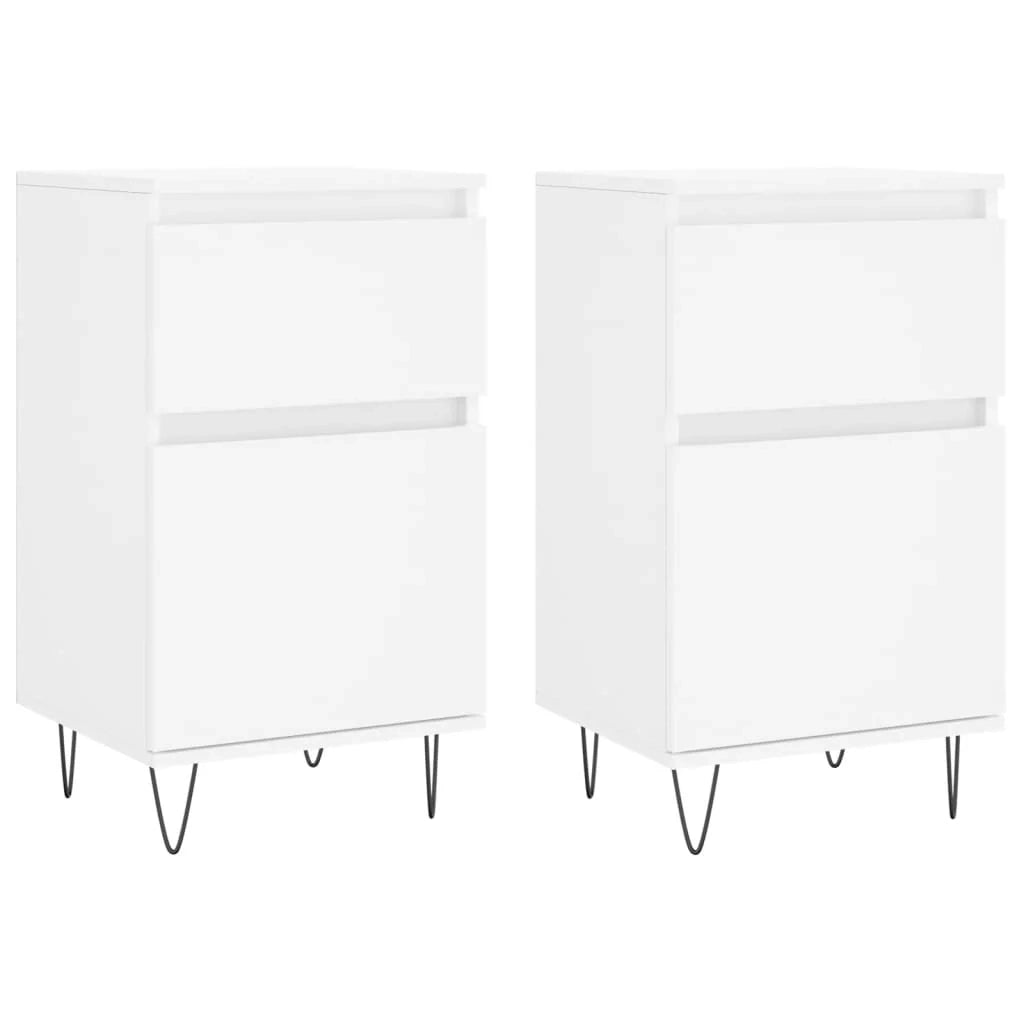 Buffet credenza cassettiera armadio mobile contenitore organizer per cucina soggiorno salotti set da 2 40 x 35 x 70 cm legno ingegnerizzato bianco 02_0036660