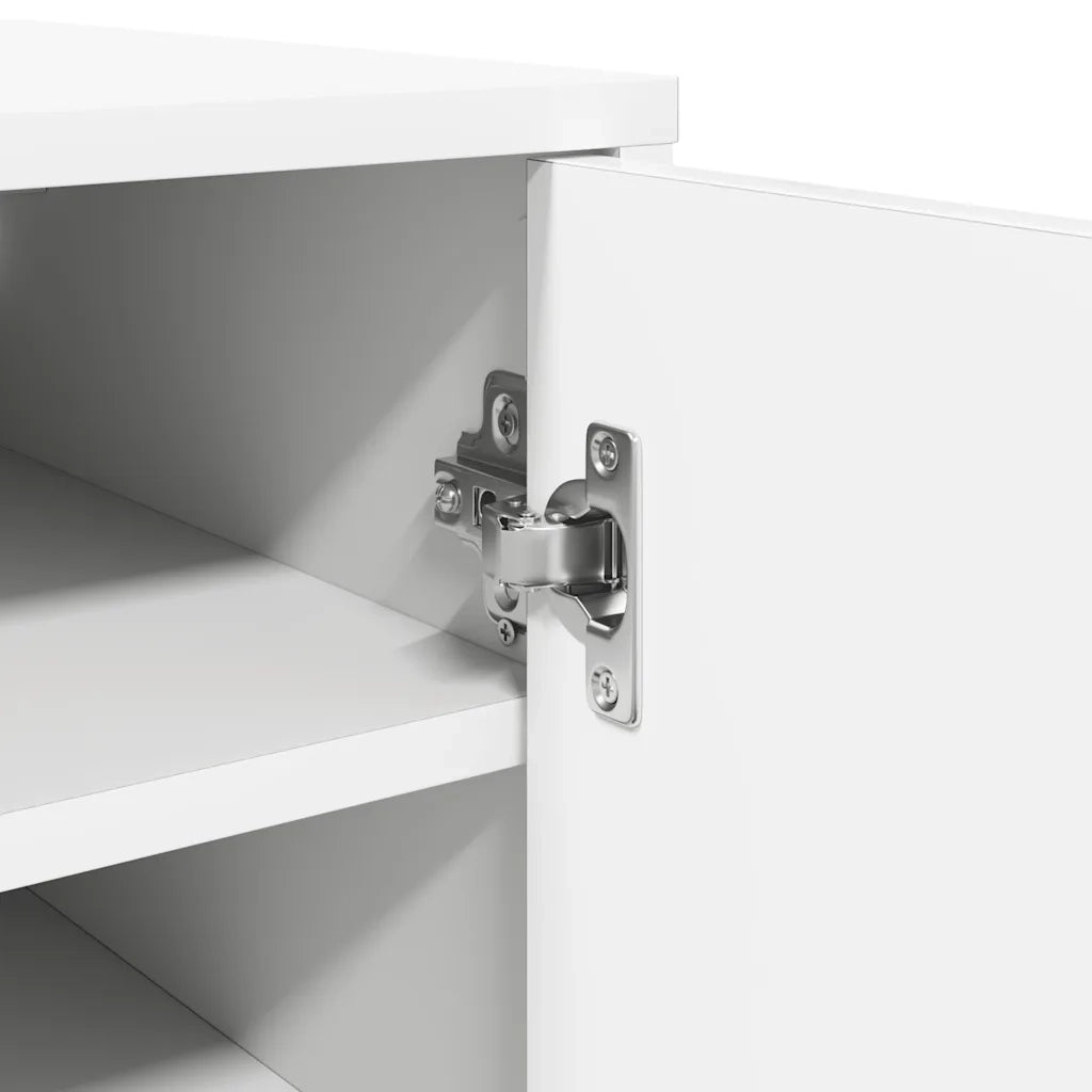 Scarpiere 2 pz-Set di 2 Scaffale per scarpe Bianche 32x35x70 cm in Legno Multistrato