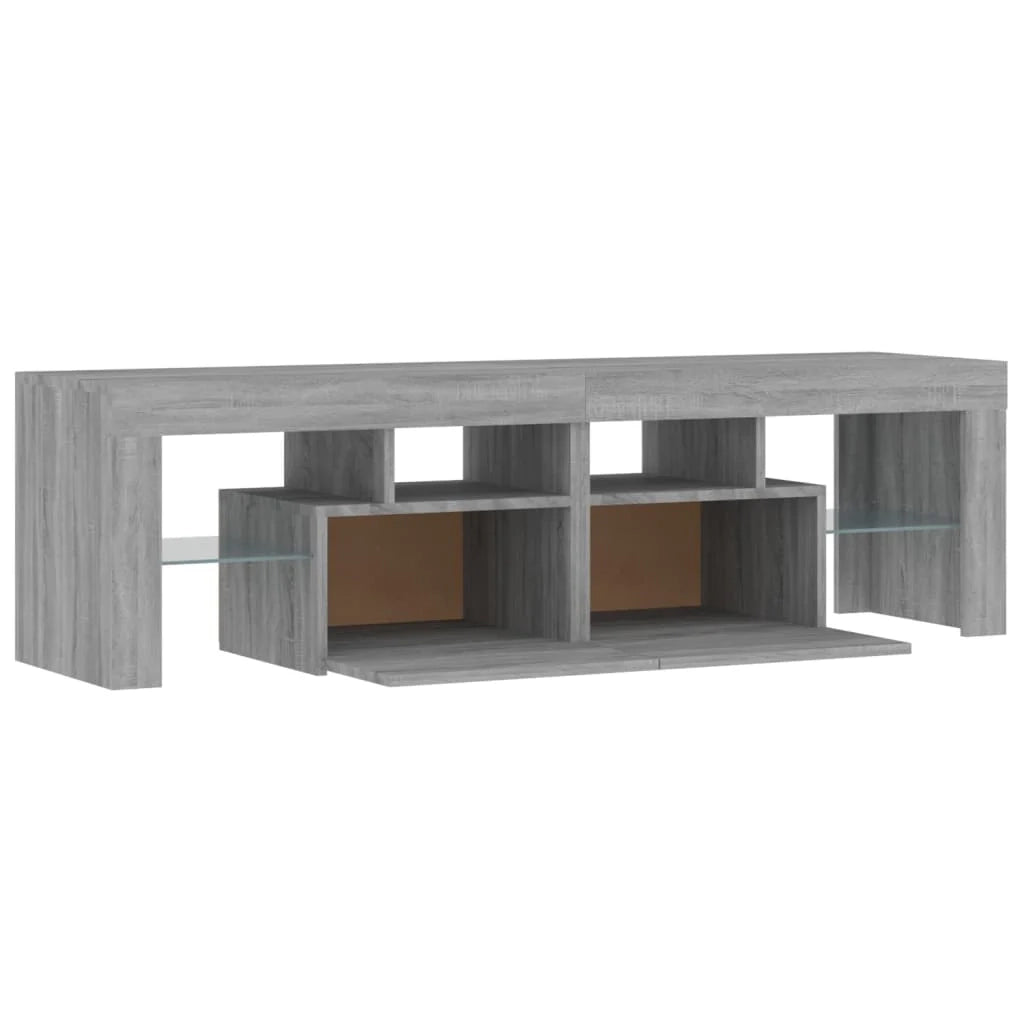 Mobile TV multimediale mensola TV credenza mobile TV sala da pranzo soggiorno camera da letto con luci LED Sonoma 140 x 36,5 x 40 cm grigio 02_0026804