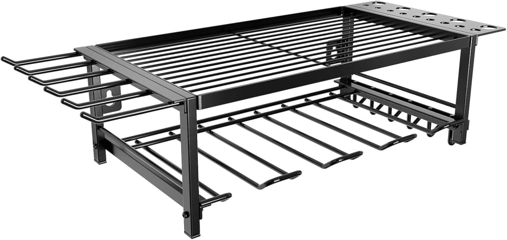 Supporto a parete per utensili elettrici – Scaffale metallico a 2 livelli