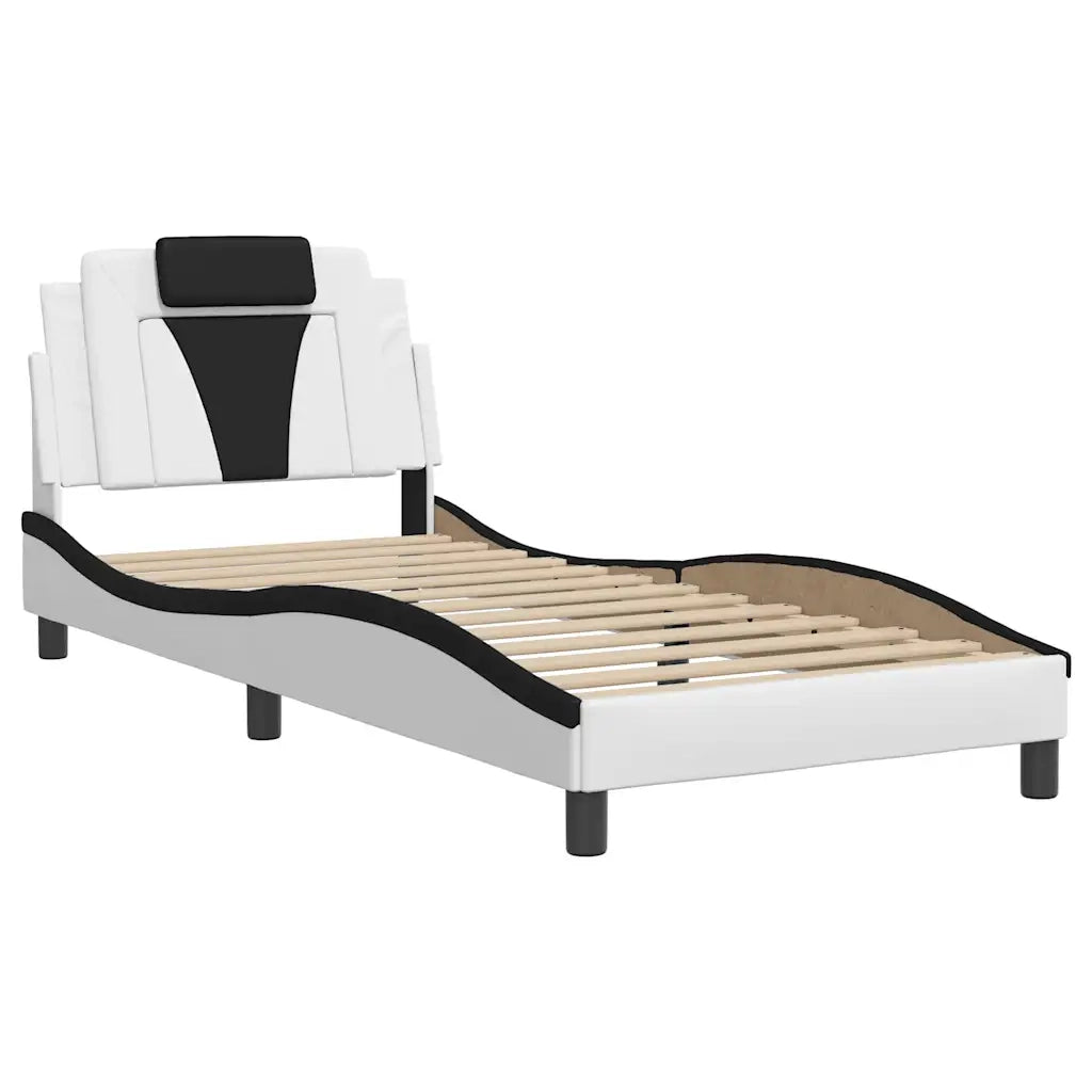 Giroletto Viana senza Materasso Nero e Bianco 90x190 cm in Similpelle 3208067