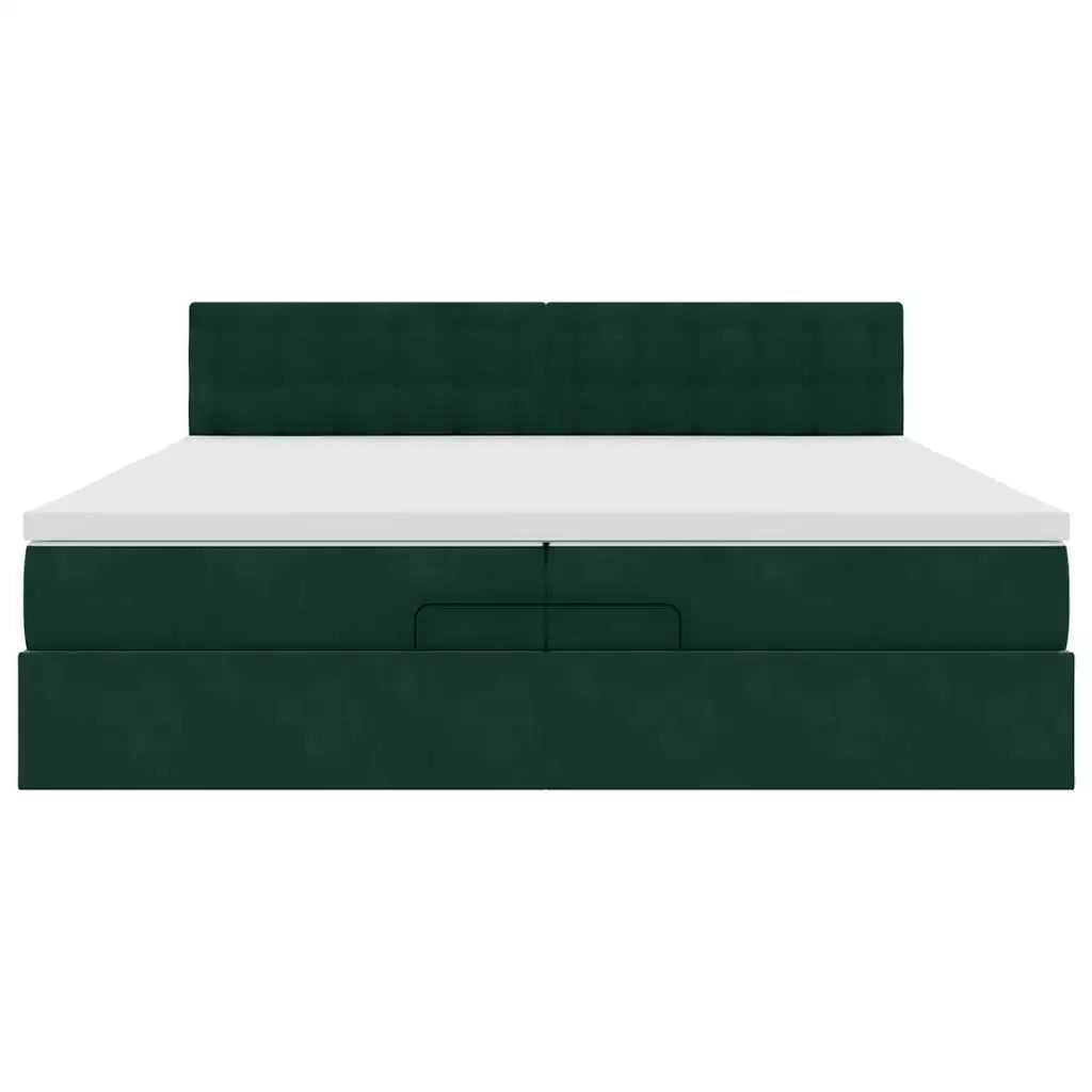 Struttura Letto Pouf con Materassi 200x200 cm Velluto