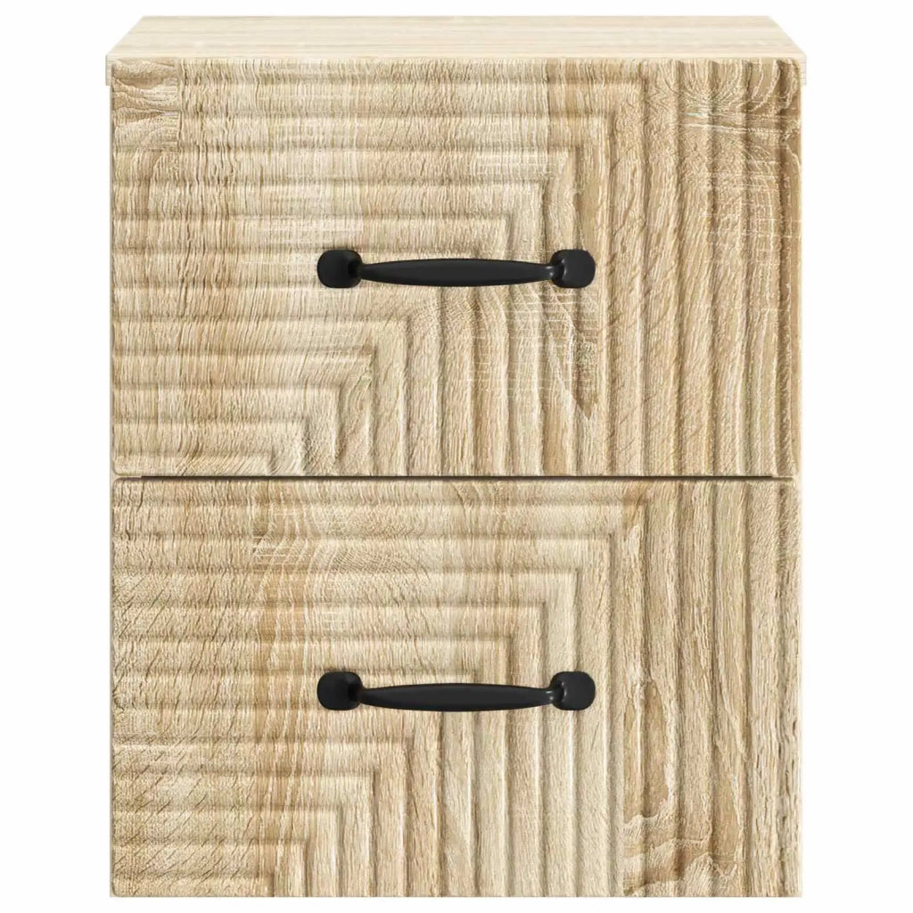 Mobiletto da notte a muro Rovere Sonoma 34,5 x 33 x 40 cm