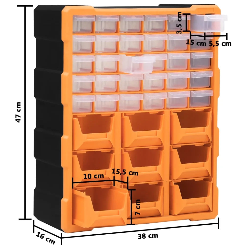 Mobile Contenitore con 39 Cassetti 38x16x47 cm 149603