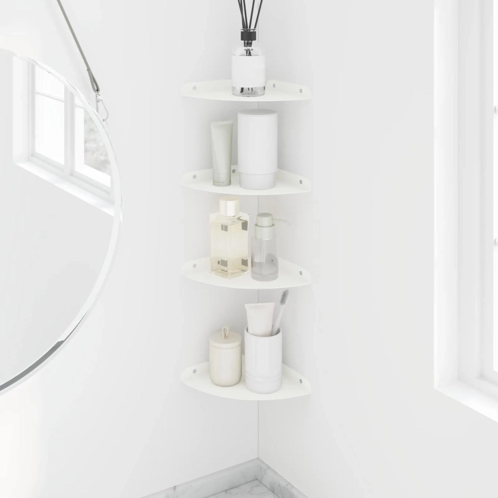 Mensola sospesa con lo scaffale 4 pcs Bianco 18 x 18 x 2 cm