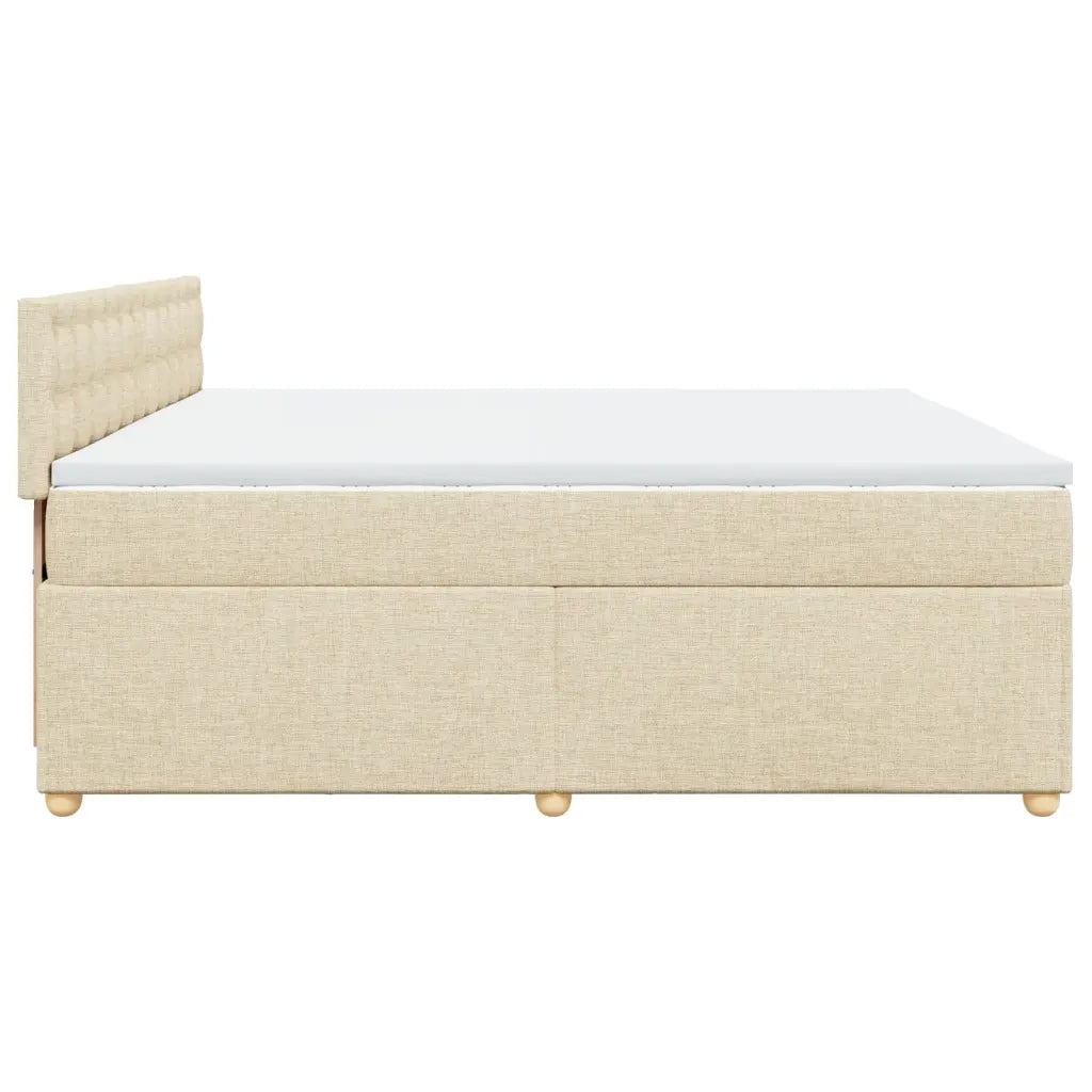 Giroletto a Molle con Materasso Crema 200x200 cm in Tessuto