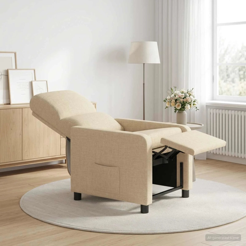 Divano Sedia-Poltrona reclinabile Crema Tessuto 203948