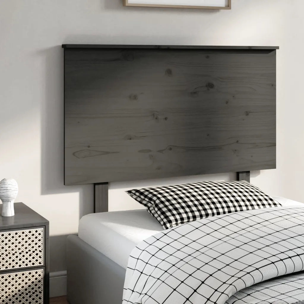 Testiera per Letto Grigia 104x6x82,5 cm Legno Massello di Pino 819157