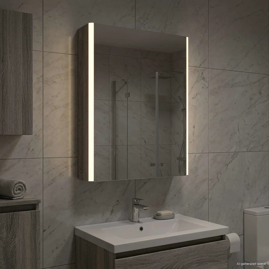 Mobiletto per specchio da bagno Grigio Sonoma