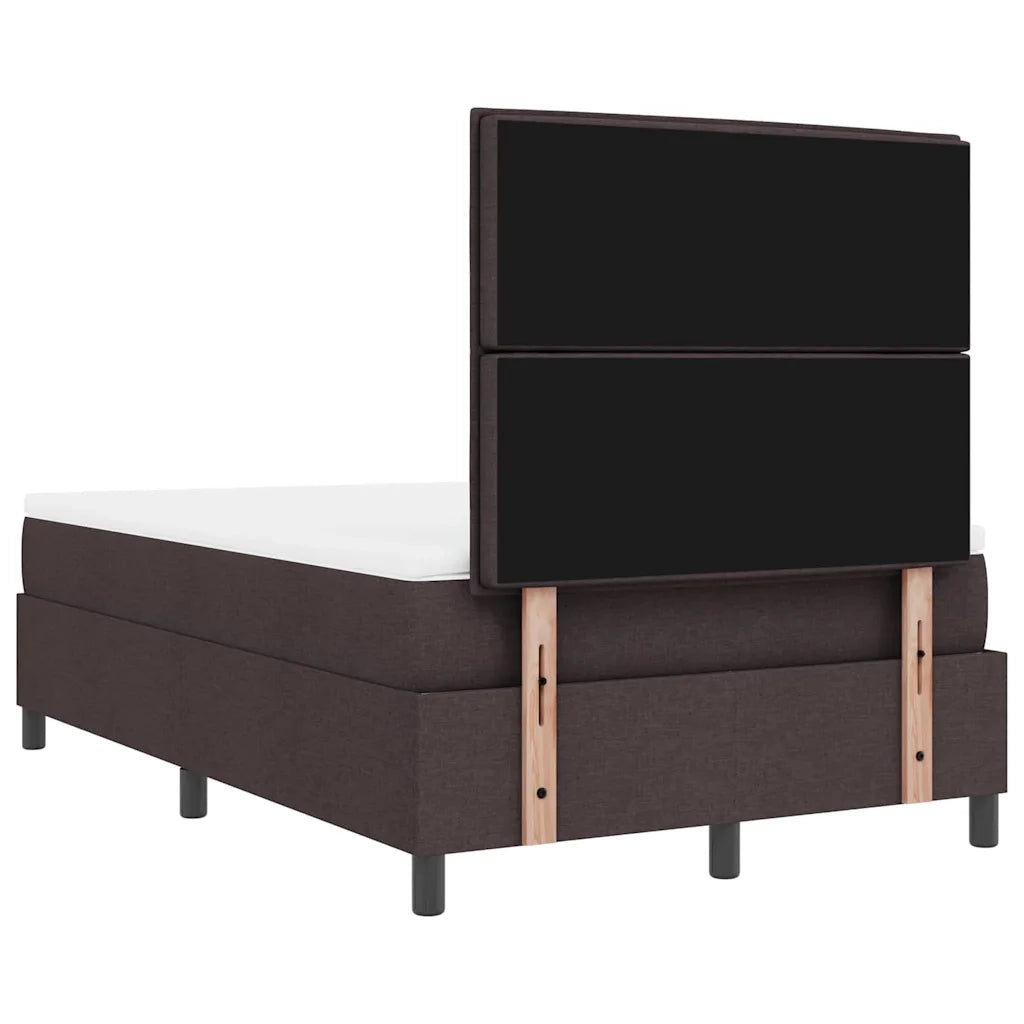 Letto a molle con materasso Marrone scuro 120 x 190 cm Tessuto 3342777