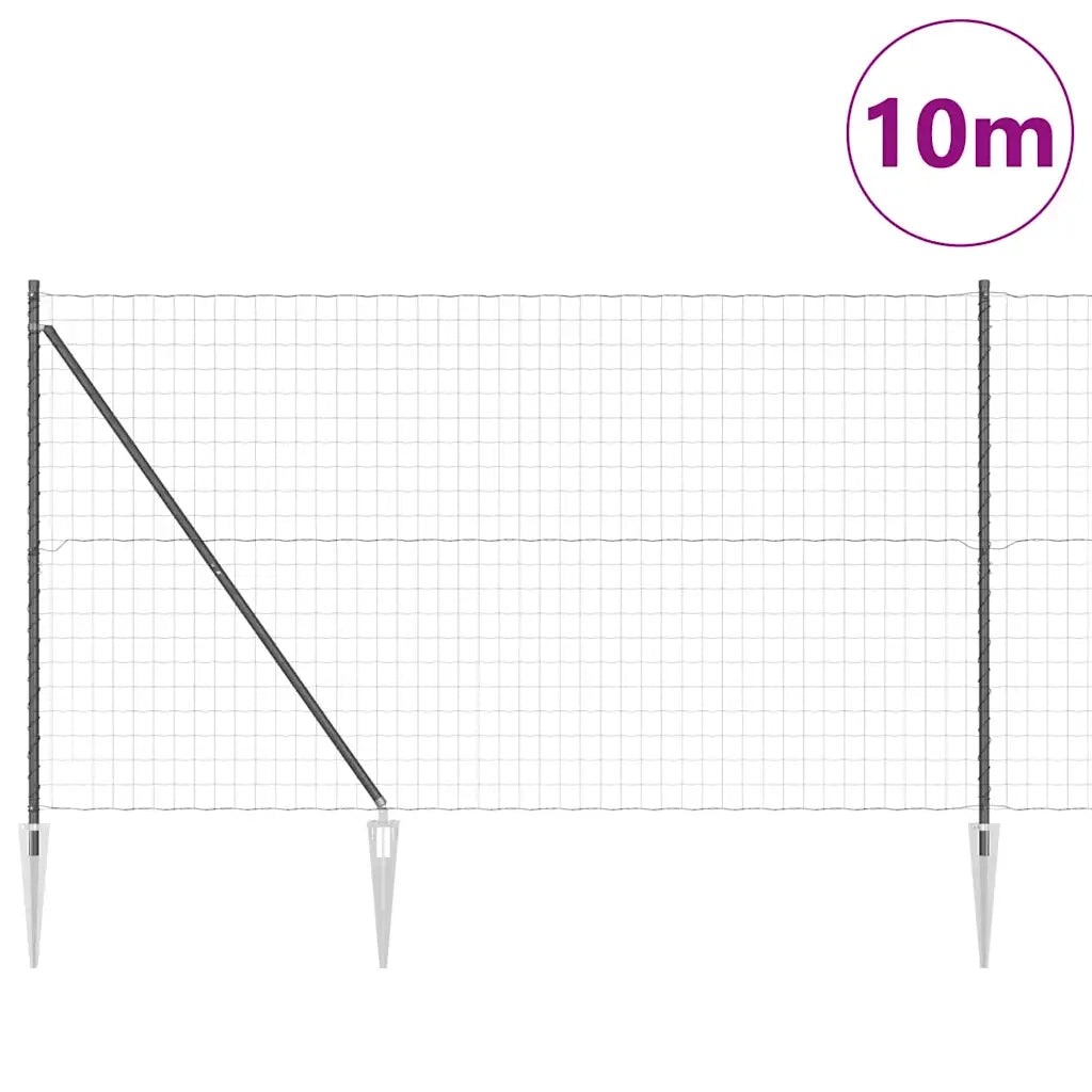 Recinzione con Posto Grigio 1,5 x 10 m Acciaio