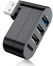 Hub USB 3.0 con 4 porte - 5 Gbps - 3x USB-A e 1x USB-C - Stazione di Docking per Laptop - Scambiatore USB