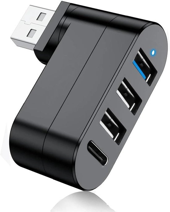 Hub USB 3.0 con 4 porte - 5 Gbps - 3x USB-A e 1x USB-C - Stazione di Docking per Laptop - Scambiatore USB