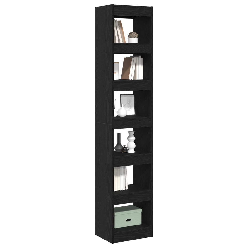 Mobile libreria  Nero Rovere 40x30x198 cm in legno ingegnerizzato