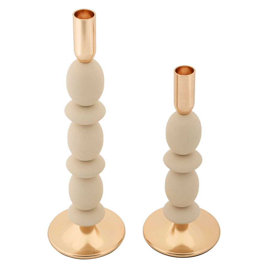 Tiksi, Portacandela set da 2, Bianco Crema
