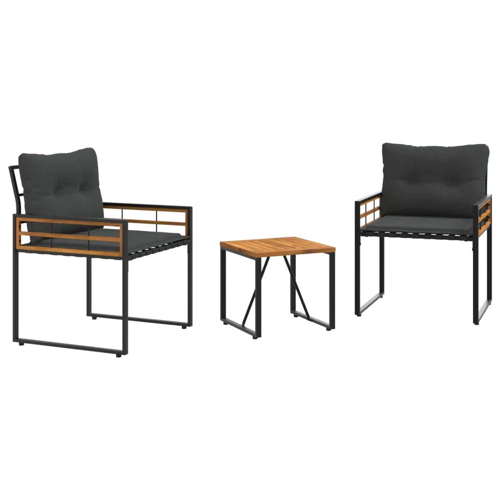 Set di Mobili da Esterno con cuscino 3 pcs Grigio tenue 42026932