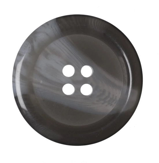Viti di plastica di cornice, rotondi, 15 mm, con 4 fori, ideali per giacche, giacche, giubboni, grigio, 12 pezzi (24 l)