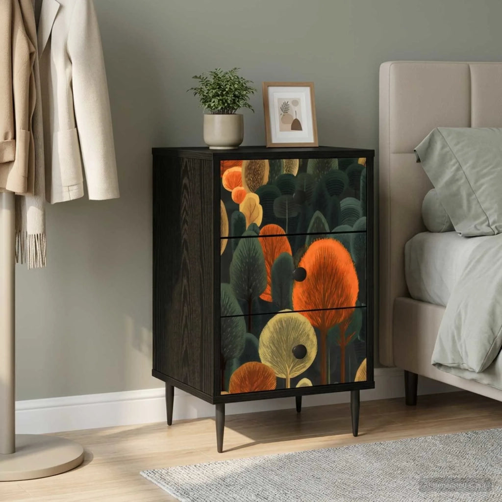 Armadio da Notte ZAANDAM Rovere Nero 36 x 33 x 61 cm 8007331