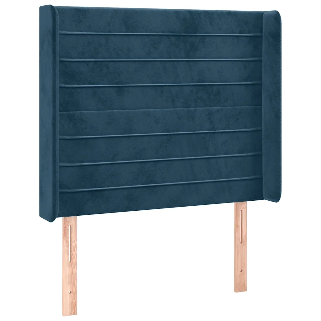 Testiera ad Orecchio Blu Scuro 93x16x118/128 cm in Velluto