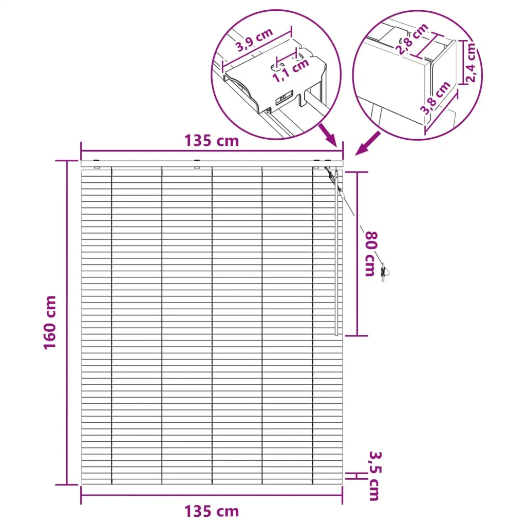Tenda Veneziana Aspetto Quercia 135 x 160 cm 35 mm 42015348