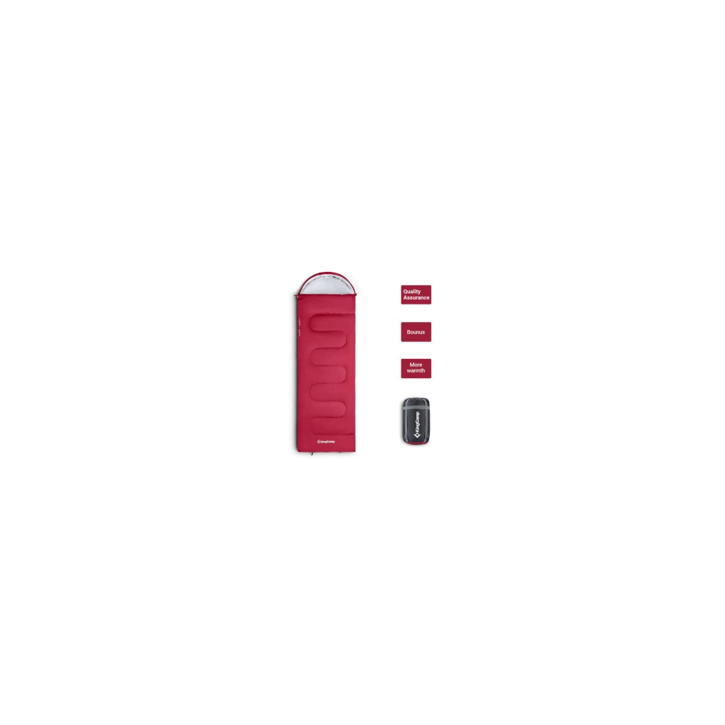 Sacco a pelo - Kingcamp - Modello Oasis 250 - Rosso - 190 x 75 cm