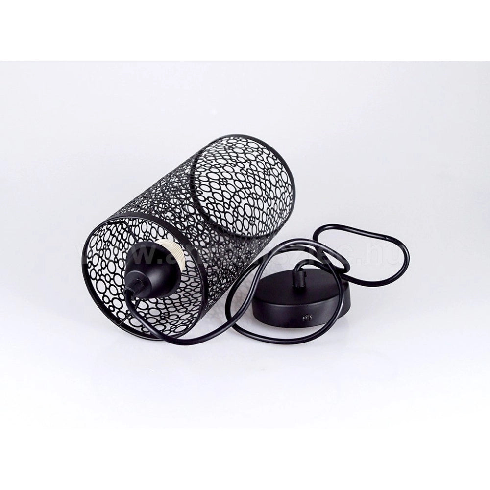 Trade Shop - Lampadario Pendente A Sospensione In Metallo Nero Matto Stile Elegante Vt-7131 -